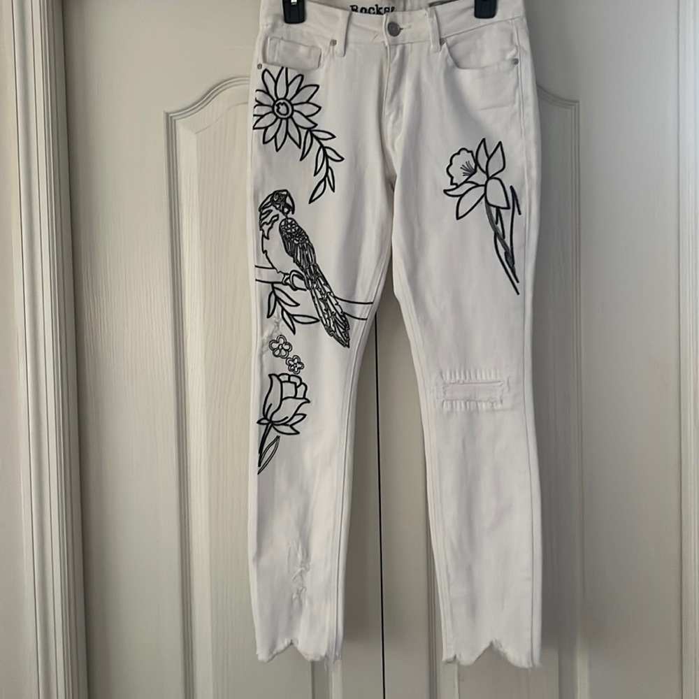 Rocks&Indigo embroidered jeans.